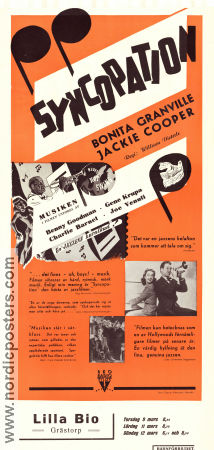 Syncopation 1942 movie poster Adolphe Menjou George Bancroft Todd Duncan Bonita Granville Jackie Cooper Benny Goodman William Dieterle Jazz