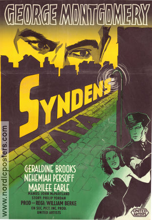 Street of Sinners 1957 movie poster George Montgomery Geraldine Brooks Nehemiah Persoff William Berke Film Noir