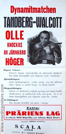 Tandberg-Walcott 1949 movie poster Olle Tandberg Boxing