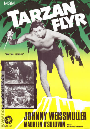 Tarzan Escapes 1936 movie poster Johnny Weissmuller Maureen O´Sullivan John Buckler Richard Thorpe Find more: Tarzan