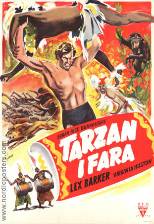 Tarzan´s Peril 1951 poster Lex Barker