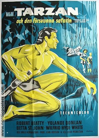 Tarzan and the Lost Safari 1957 movie poster Gordon Scott Robert Beatty Yolande Donlan H Bruce Humberstone Adventure and matine