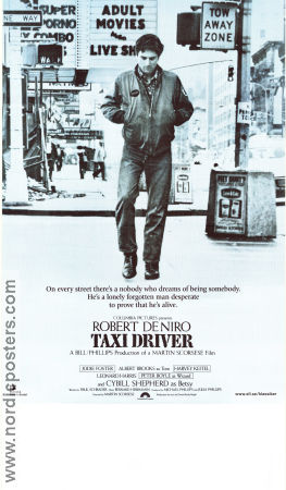 Taxi Driver 1976 movie poster Robert De Niro Jodie Foster Cybill Shepherd Harvey Keitel Martin Scorsese Cult movies