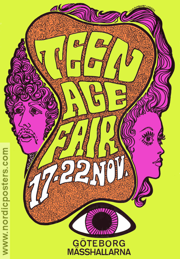 Teenage Fair Göteborg Mässhallarna 1967 poster Poster artwork: Ulla Almquist-Larson