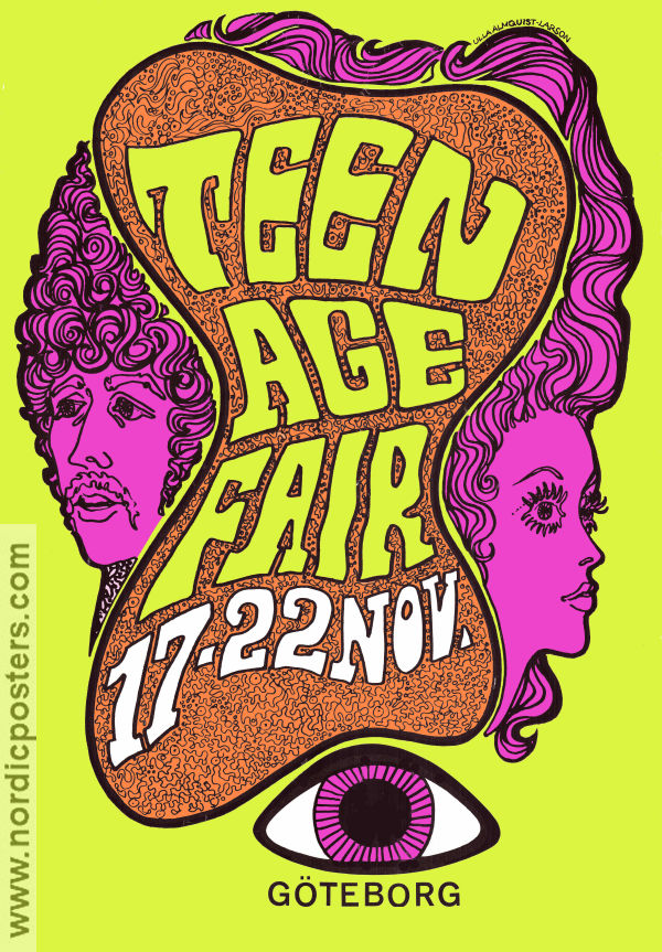 Teenage Fair Göteborg Mässhallarna 1967 poster Poster artwork: Ulla Almquist-Larson