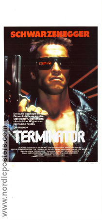 The Terminator 1984 movie poster Arnold Schwarzenegger Michael Biehn Linda Hamilton James Cameron Glasses Guns weapons Cult movies