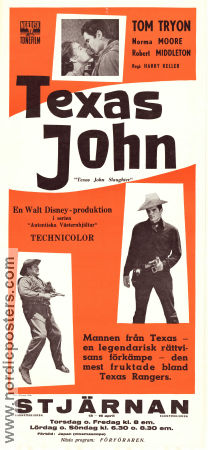 Texas John Slaughter 1958 movie poster Tom Tryon Robert Middleton Norma Moore Harry Keller From TV