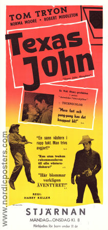 Texas John Slaughter 1958 movie poster Tom Tryon Robert Middleton Norma Moore Harry Keller From TV