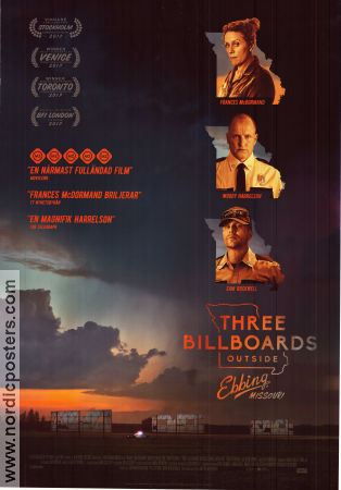 Three Billboards Outside Ebbing Missouri 2017 movie poster Frances McDormand Woody Harrelson Sam Rockwell Martin McDonagh