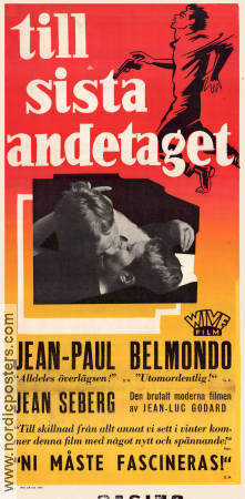 A bout de souffle 1960 movie poster Jean-Paul Belmondo Jean Seberg Jean-Luc Godard
