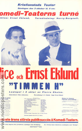 Timmen H lustspel 1937 poster Alice Eklund Harry Bergvall Ernst Eklund Find more: Kristianstads teater