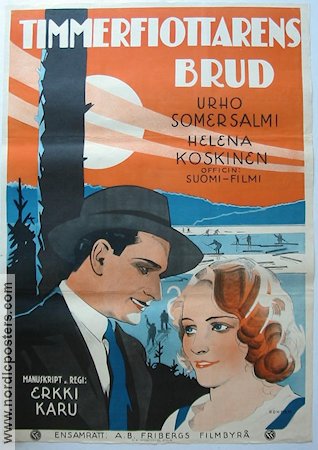Timmerflottarens brud 1932 movie poster Urho Somersalmi Helena Koskinen Eric Rohman art Finland