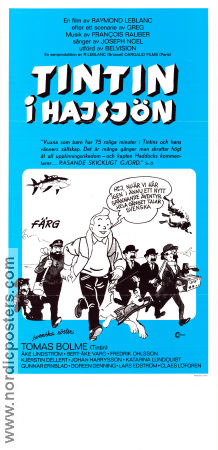 Tintin et le lac aux requins 1972 poster Tintin Raymond Leblanc