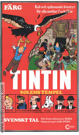 Tintin et le temple du soleil 1971 movie poster Thomas Bolme Tintin Eddie Lateste Poster artwork: Hergé From comics Animation