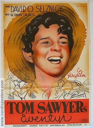 The Adventures of Tom Sawyer 1938 movie poster Tommy Kelly Jackie Moran Norman Taurog Eric Rohman art