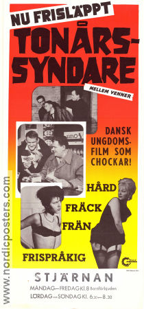 Mellem venner 1963 movie poster Preben Nicolaisen Anders Dahlerup Annette Post Poul Nyrup Denmark