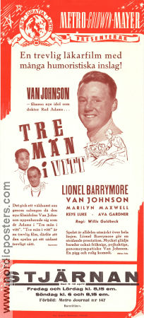 3 Men in White 1944 movie poster Lionel Barrymore Van Johnson Marilyn Maxwell Willis Goldbeck Musicals