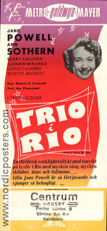 Nancy Goes to Rio 1950 movie poster Ann Sothern Jane Powell Carmen Miranda Robert Z Leonard