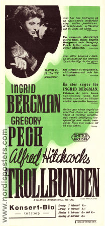 Spellbound 1945 movie poster Ingrid Bergman Gregory Peck Michael Chekhov Alfred Hitchcock