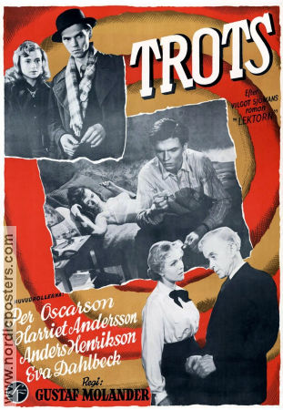 Trots 1952 movie poster Per Oscarsson Harriet Andersson Anders Henrikson Eva Dahlbeck Gustaf Molander