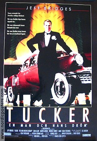 Tucker the Man and His Dreams 1988 movie poster Jeff Bridges Francis Ford Coppola Cars and racing