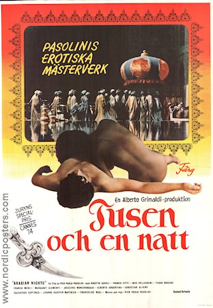 Arabian Nights 1975 movie poster Ninetto Davoli Franco Citti Pier Paolo Pasolini