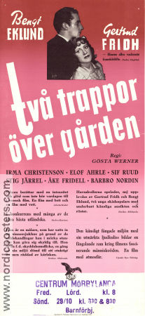 Två trappor över gården 1950 movie poster Gertrud Fridh Bengt Eklund Sven-Eric Gamble Irma Christenson Gösta Werner