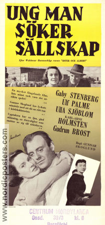 Ung man söker sällskap 1954 movie poster Gaby Stenberg Ulf Palme Ulla Sjöblom Gunnar Skoglund Find more: Stockholm