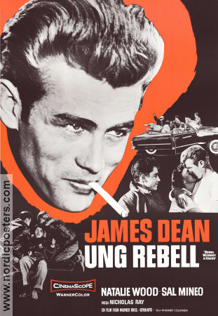 Rebel Without a Cause 1955 movie poster James Dean Natalie Wood Sal Mineo Nicholas Ray Smoking Gangs