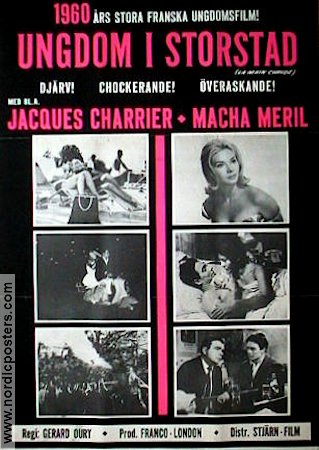 La main chaude 1960 movie poster Jacques Charrier Macha Meril Franca Bettoia Gérard Oury