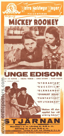 Young Tom Edison 1940 movie poster Mickey Rooney Fay Bainter George Bancroft Norman Taurog