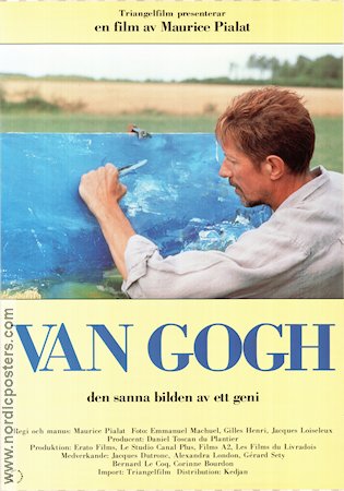 Van Gogh 1991 movie poster Jacques Dutronc Alexandra London Bernard Le Coq Maurice Pialat