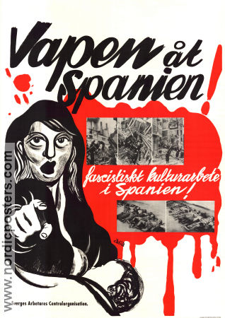 Spain Civil War 1937 poster SAC Syndikalisterna Find more: Fascism Politics War