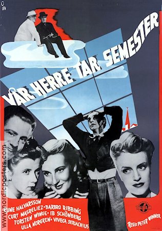 Vår herre tar semester 1947 movie poster Rune Halvarsson Barbro Ribbing Viveca Serlachius Peter Winner