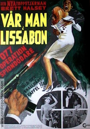 Vår man i Lissabon 1965 movie poster Brett Halsey Agents