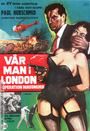 Upperseven l´uomo da uccidere 1966 movie poster Paul Hubschmid Karin Dor Vivi Bach Alberto De Martino Poster artwork: Walter Bjorne Ladies Agents
