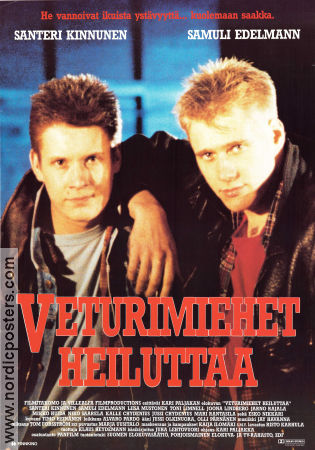Veturimiehet heiluttaa 1992 movie poster Santeri Kinnunen Samuli Edelmann Liisa Mustonen Kari Paljakka Finland Poster from: Finland