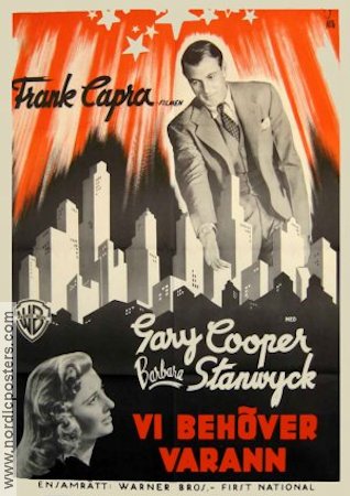 Meet John Doe 1941 movie poster Gary Cooper Barbara Stanwyck Frank Capra