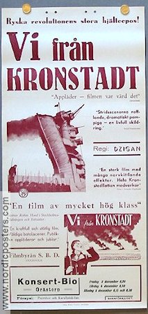 Vi från Kronstadt 1936 movie poster Efim Dzigan Russia