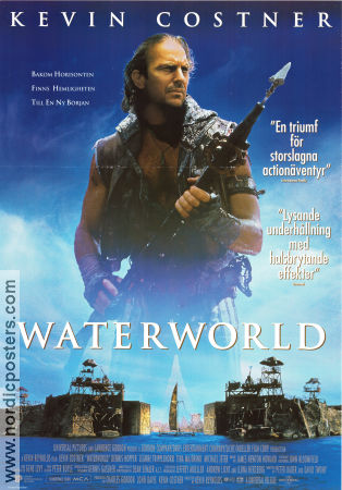 Waterworld 1995 movie poster Kevin Costner Jeanne Tripplehorn Dennis Hopper Kevin Reynolds Ships and navy