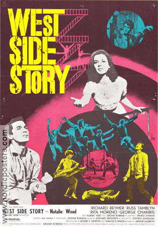 West Side Story 1961 movie poster Natalie Wood George Chakiris Rita Moreno Jerome Robbins Music: Leonard Bernstein Gangs Musicals