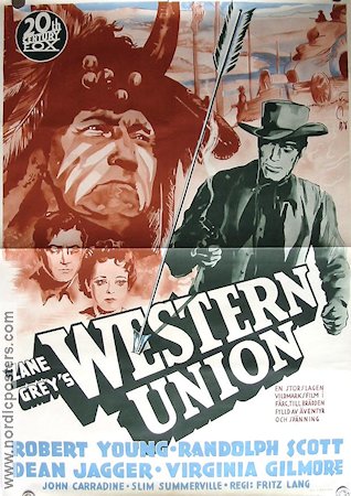 Western Union 1941 movie poster Robert Young Randolph Scott Dean Jagger Fritz Lang