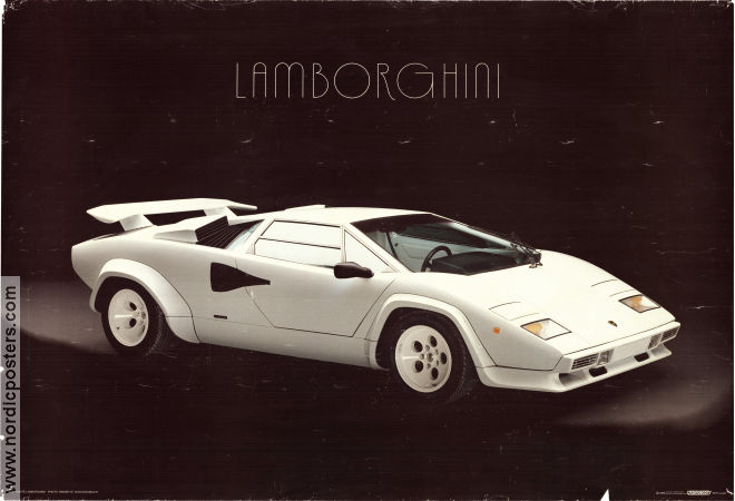 White Lamborghini Scandecor 1986 poster Cars and racing
