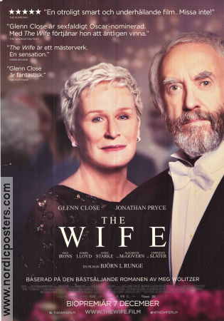 The Wife 2017 movie poster Glenn Close Jonathan Pryce Max Irons Björn Runge