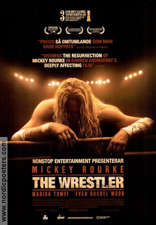 The Wrestler 2008 movie poster Mickey Rourke Marisa Tomei Evan Rachel Wood Darren Aronofsky Sports