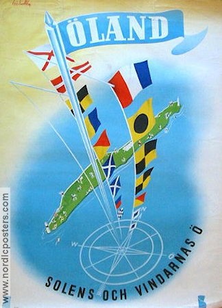 Öland solens och vindarnas ö 1948 poster Travel