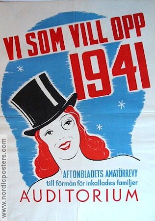 Aftonbladets amatörrevy Vi som vill opp 1941 poster Find more: Revy