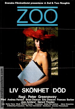 Z00 1985 movie poster Andrea Ferreol Peter Greenaway
