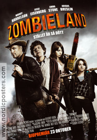 Zombieland 2009 poster Jesse Eisenberg Ruben Fleischer