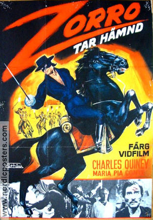 Zorro tar hämnd 1971 movie poster Charles Quiney